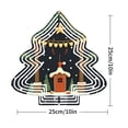 thumbnail image 3 of Metal Hanging Christmas Tree Wind Spinner - Festive Garden Decoration with Cozy Cabin Snowflakes and Pine Trees Design, 3 of 7