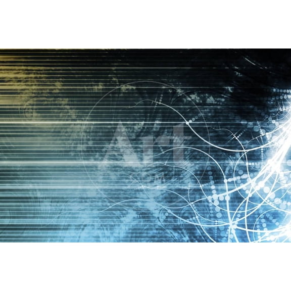 Information Technology Data Network as a Abstract, Scenic Unframed Art Print Wall Art by kentoh Sold by ArtCom