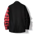thumbnail image 5 of ZCFZJW Men's Plaid Button Up Blouse Top Patchwork Color Block Long Sleeve Lapel Collared Shirts Lightweight Thin Jacket Shirts with Pockets L, 5 of 7
