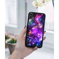 thumbnail image 5 of WIRESTER Shockproof Soft Rubber Cover Case for Apple iPhone X, Purple Nebula Galaxy, 5 of 5