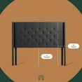 Rest Haven Tufted Wingback Upholstered Headboard, Full, Black
