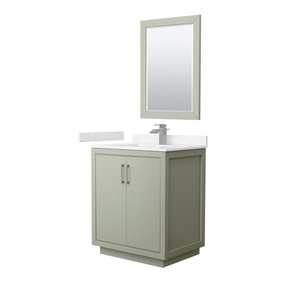 Wyndham Collection WCF111130SLGC2UNSM24 Icon 30" Free Standing Single Basin Vanity Set -