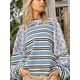 thumbnail image 5 of Sudaderas de mujer Otoño Invierno 2024 Rayas Dulces Suéteres de cuello redondo Coreanos Sudaderas con capucha gruesas y sueltas Vestidos Ropa de mujer, 5 of 5