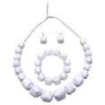 thumbnail image 1 of White Beaded Necklace With Acrylic Chain Set Fashion Accessory For Stylish Outfits, 1 of 6