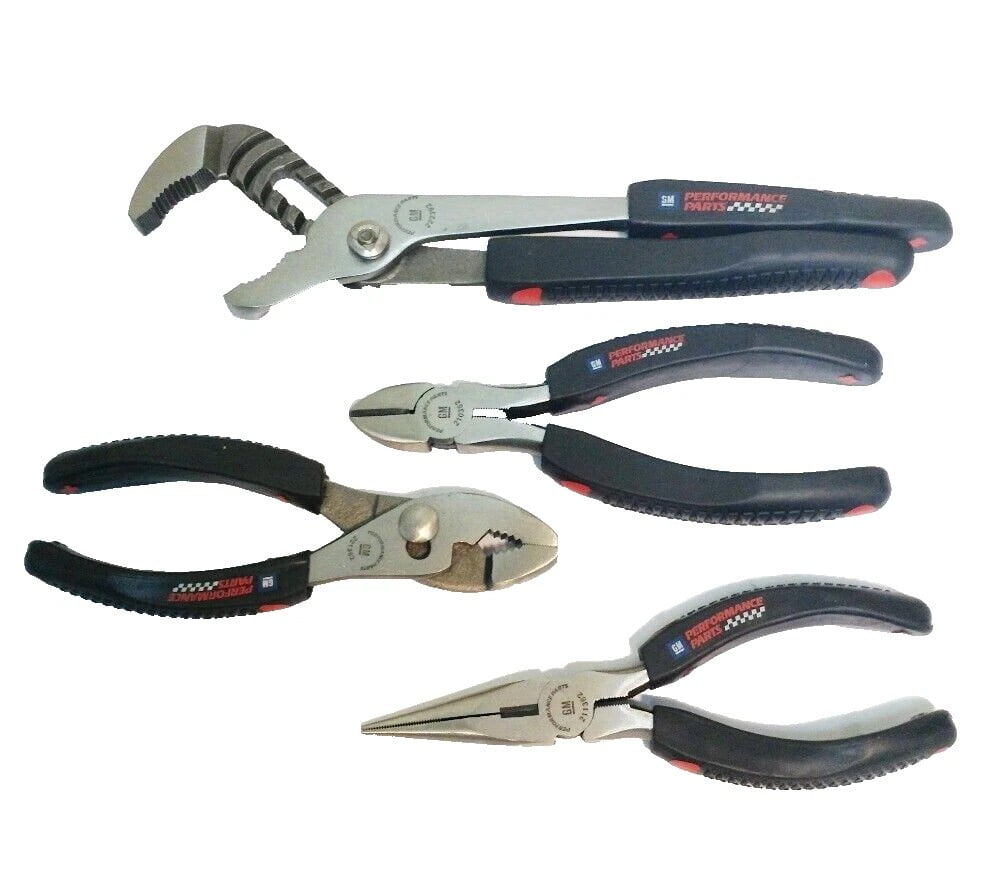 4pc Performance Tool Pliers Set. Long Nose Diagonal Slip Groove Joint Pliers