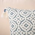 thumbnail image 3 of Phantoscope Printed Boho Woven Tufted with Tassel Series Decorative Throw Pillow Cover, 18" x 18", Blue, 1 Pack, 3 of 4