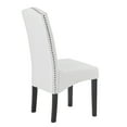 thumbnail image 3 of BTMWAY Dining Chairs Set of 2, PU Leather Leisure Chairs with Solid Wood Legs and Nailed Trim, Classic High Back Dining Chair Tufted Padded Dining Seating for Dining Room Kitchen Living Room, White, 3 of 12