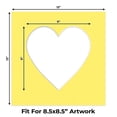 thumbnail image 2 of Yellow Picture Frame Mat for 13x13 Frames - Heart Opening for 9x9 Photos - 25 Mats, 2 of 7