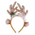 thumbnail image 2 of Novelty Adult Antlers on Headband, Christmas Party Accessories - Astas de reno de lentejuelas doradas, se describe Cuerno de reno de café con orejas Gloria Diadema de fiesta, 2 of 9