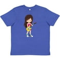 thumbnail image 3 of Inktastic Rock Girl, Brown Hair, Band Singer, Microphone Youth T-Shirt, 3 of 5
