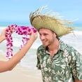 thumbnail image 3 of Sombrero Hercicy Hawaiian Luau Pava de Straw Hats, 10 unidades, para adultos, 3 of 6