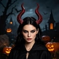 thumbnail image 3 of Halloween Headband Novelty Detachable Demon Horn Hairband Halloween Photo Prop, 3 of 3