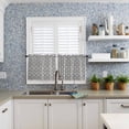 thumbnail image 6 of Ocean Starfish Kitchen Curtains and Valances Set, Retro Shell Starfish Grey White Texture Rod Pocket Window Valance 18 Inch Window Curtain Panels for Living Room Bedroom Laundry, 27.5x36in, 3 Pieces, 6 of 7