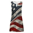 thumbnail image 4 of CFLVAEK American Flag Dress Women July 4th Patriotic Dresses Plus Size Keyhole Neckline Sleeveless Sundress Summer Beach Vacation Tank Mini Dress L, 4 of 5