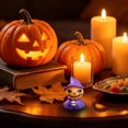 thumbnail image 4 of olkpmnmk Resin Mini Pumpkin‑Head Wizard Figurine with Purple Hat & Cape,Mini Halloween Figurines for Dollhouse DIY Scene Craft Accessories,Halloween Village Accessories for Home Party Holiday Decor, 4 of 4