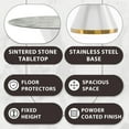 thumbnail image 5 of LeisureMod Modern Dining Table with a Round Sintered Stone Tabletop in White Steel Seats 6-10 for Dining Room, Kitchen in Light Grey, 5 of 9