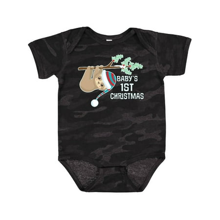 

Inktastic Babys 1st Christmas Sloth Gift Baby Boy or Baby Girl Bodysuit