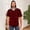 Wine, variant on WIZUTIZ Short Sleeve Hoodies for Men Plaid Hooded Shirts Causal Button Down Hoody Tops Lightweight Comfort Summer Clothes