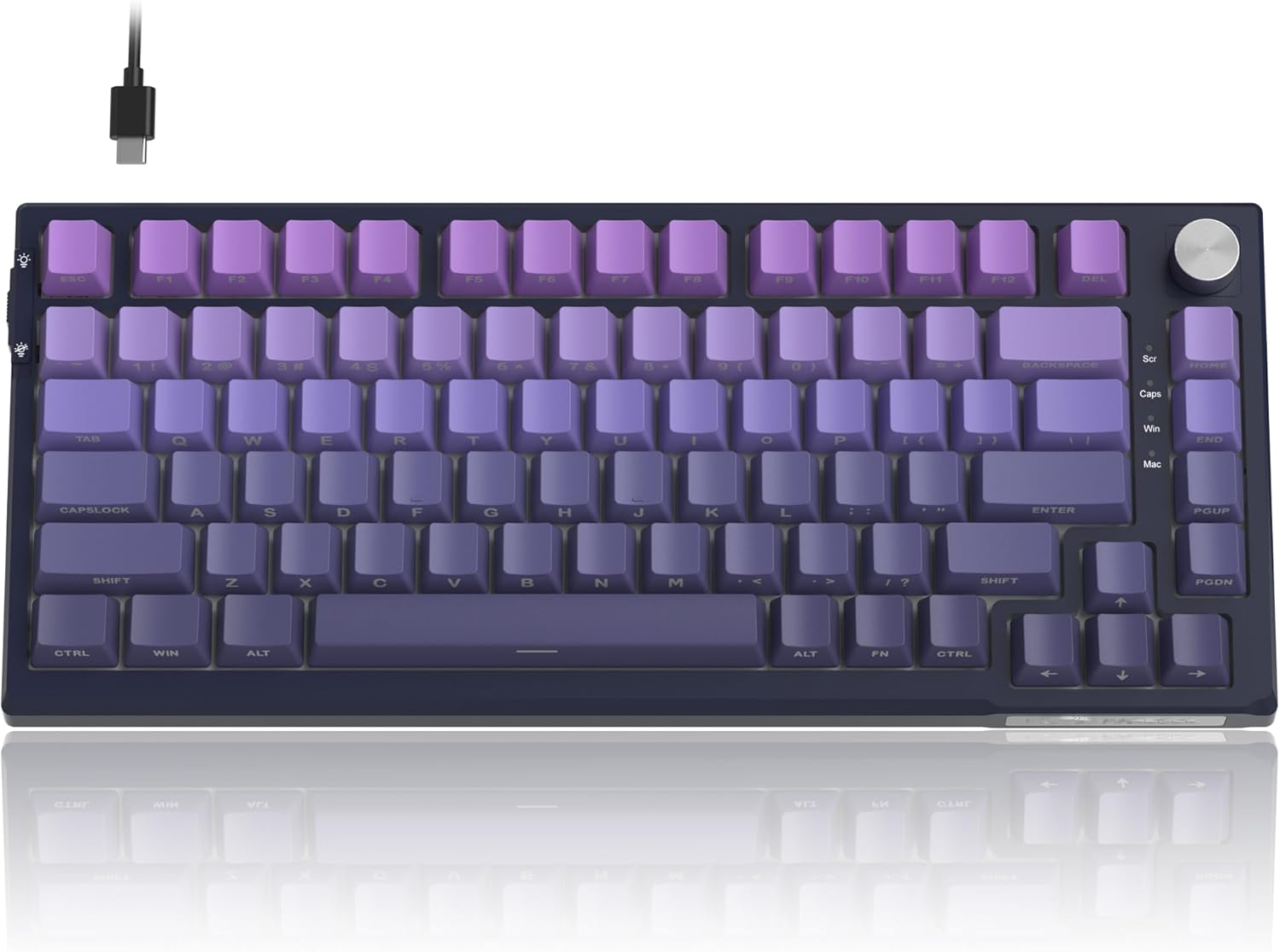 MageGee SKY81 75% Mechanical Gaming Keyboard, Hot Swappable Wired Custom Creamy Keyboards with 5-Layer Sound Dampening, Knob Control, RGB Backlit, Nkro