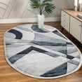 thumbnail image 3 of MDA Home Orelsi Gray/Blue Abstract Polypropylene Area Rug - 5' x 8' Oval, 3 of 5