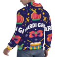 thumbnail image 6 of Wukai Happy Mardi Gras Print Men Hoodies Fleece Sweatshirts Long Sleeve Sweaters Pullover Fall Outfits Winter Clothes-X-Large, 6 of 7