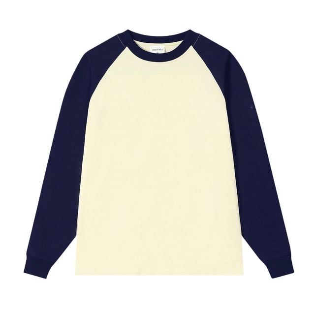 LUOGENLI Male T-shirts for Mens Male off Shoulder Contrasting Color Raglan Sleeve T Shirt Base Shirt Tee T-shirts Mens Big and Tall St. Patrick's Day Dark Blue M