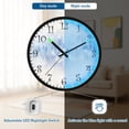 thumbnail image 5 of Voice Activated Clock with Glow Light 12 Inch Large Silent Wall Clock Battery Operated for Home Decor Light Blue Grass, 5 of 8