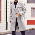 thumbnail image 2 of Mrmaere Men's Long Peacoat Double-Breasted Wide-Lapel Warm Stylish Outerwear for Daily & Formal Gray XL, 2 of 5