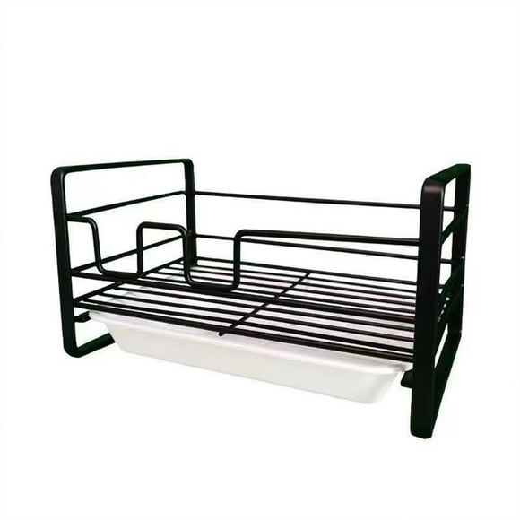 Cipaher Kitchen Sink Caddy Organizador Porta Esponjas con 2 Pegatinas Sin Uñas Almacenaje Encimera, Negro