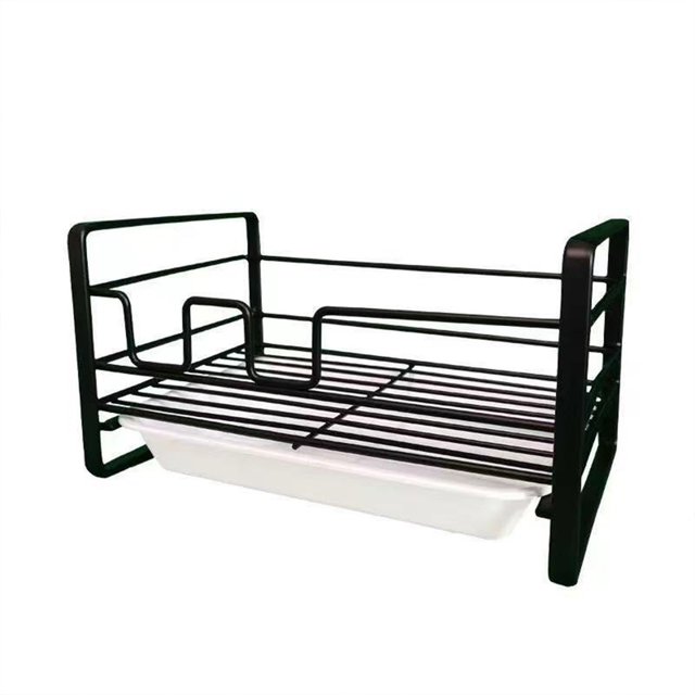 Cipaher Kitchen Sink Caddy Organizador Porta Esponjas con 2 Pegatinas Sin Uñas Almacenaje Encimera, Negro