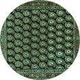 thumbnail image 1 of Ahgly Company Machine Washable Indoor Round Persian Turquoise Blue Traditional Area Rugs, 4' Round, 1 of 4