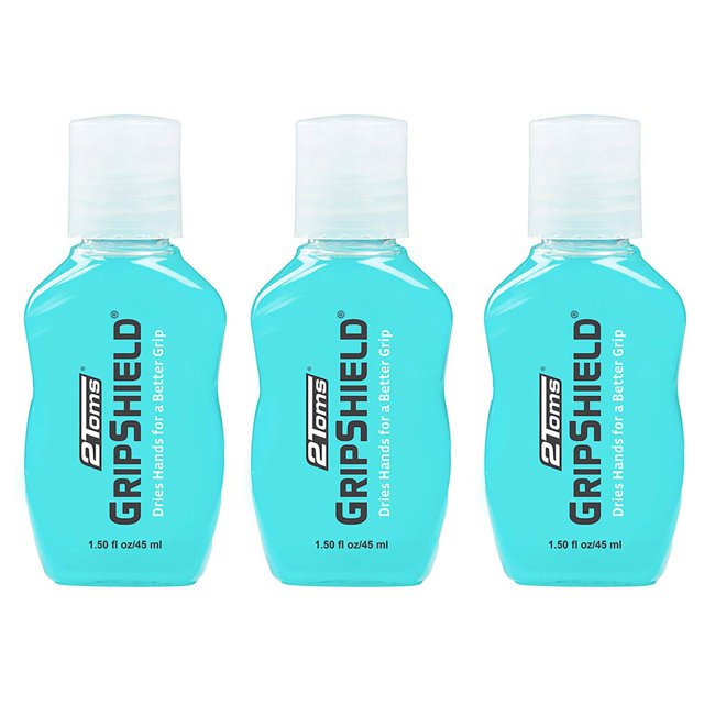 2Toms GripShield Potenciador de agarre no pegajoso Agarre seco para manos sudorosas Tenis Pickleball Golf Pole Baile y juegos 1.5 onzas 3 botellas
