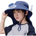 thumbnail image 2 of Solar Fan Hat for Kids, Wide Brim Solar Fan Outdoor Fishing Hat with 1 Fans Solar Power, Waterproof Outdoor Hiking Camping Fishing Hat，USB Rechargeable Solar Hat Fan for Boys & Girls, 2 of 6