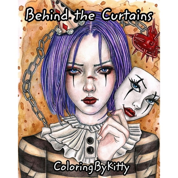 ColoringByKitty: Behind The Curtains: Coloring book for Adults, (Paperback)