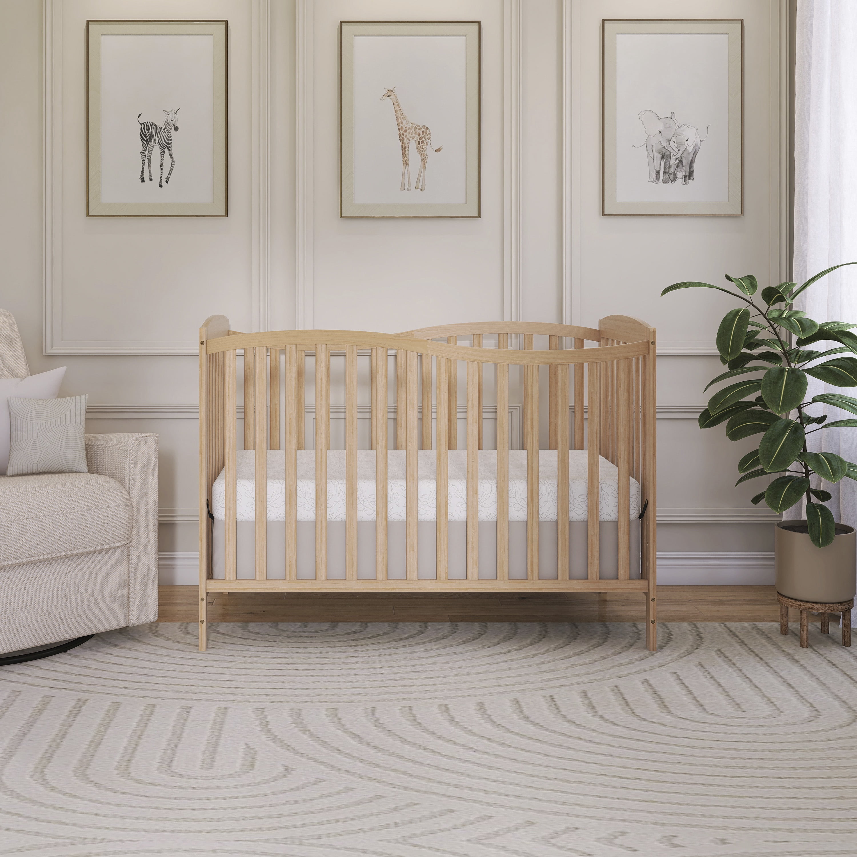 Dream On Me Chelsea 5-in-1 Convertible Crib, JPMA Certified, Natural