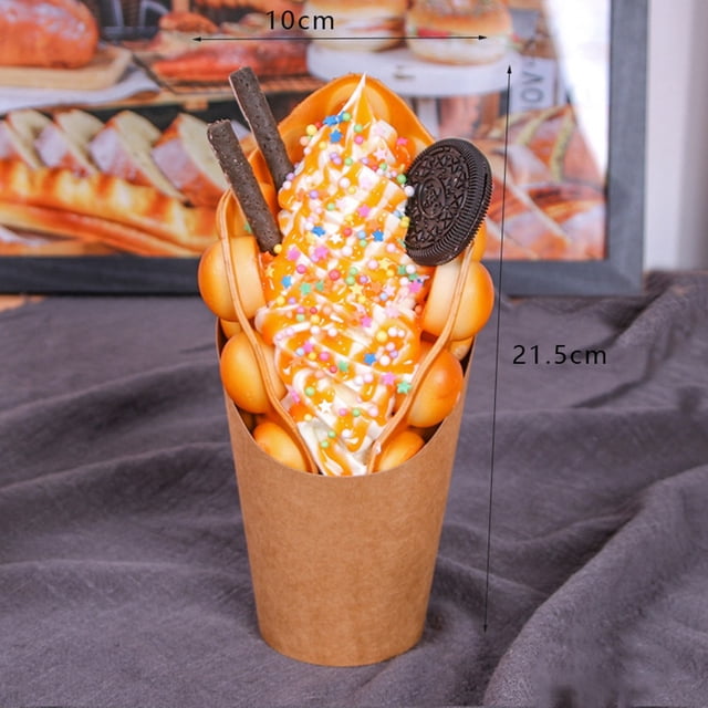 MYG Egg Waffle Ice Cream Model Ice Cream Food Food Fake Egg Waffle Display Gourmet