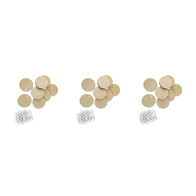 Wosthever Etiquetas de madera de 100 piezas, etiquetas de fiesta en blanco, pintura DIY, colgante para manualidades, carteles, árboles, joyería Ronda 3Conjunto