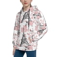 thumbnail image 2 of Balery Paris Pattern Boys Hoodie, Youth Pullover Hooded Sweatshirt, Kangaroo Pocket Hoodie for Kids Girls -, 2 of 6