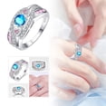 thumbnail image 2 of Anillo de corazón púrpura Cuatro anillo de bodas Anillo de dedo índice de gama alta joyería de la mano, 2 of 7