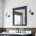 thumbnail image 3 of ANGELES HOME 33" x 32" Wall-Mounted Vanity Mirror, Solid Wooden Framed Makeup Mirror, Bathroom Wall Mirror for Bedroom Living Room Entryway, Navy Blue, 3 of 10