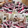 thumbnail image 6 of Pink Gray Stripes Washable Area Rugs 2.7'x5', Abstract Art Modern Low Pile Throw Living Room Rug Non-Slip Sturdy Edge Binding Carpet for Indoor Entryway Bedside Kitchen, 6 of 9