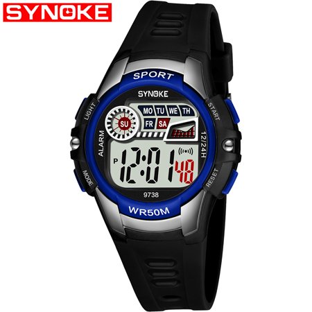 SYNOKE 9738 Child Watch Sport Watch Luminous Alarm Digital Waterproof Wrist Watch kid