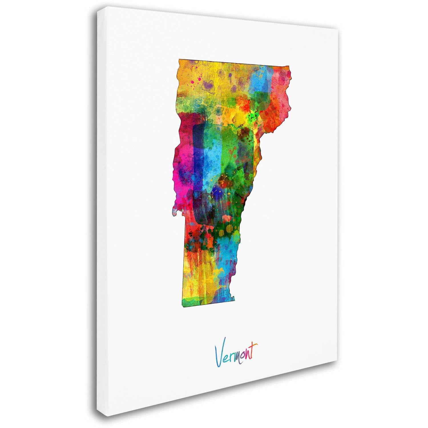 Trademark Fine Art "Vermont Map" Canvas Art by Michael Tompsett