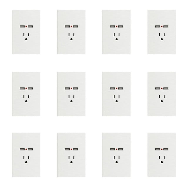 Placa Con 1 Contacto Y 2 Entradas USB Lucek FlatPack 12 blanco