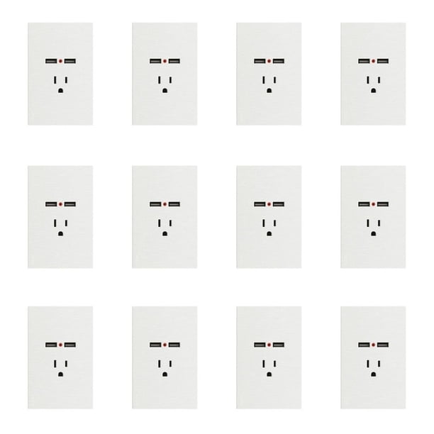 Placa Con 1 Contacto Y 2 Entradas USB Lucek FlatPack 12 blanco