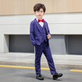 thumbnail image 2 of Bainana Boys Christmas Outfit Set Long Sleeve Solid Color Gentleman Suit 4 Pieces Clothes Set Big Kids Relaxed Fit Party Wear, 2 of 6