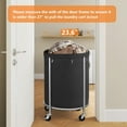 thumbnail image 5 of Laundry Hamper on Wheels, 23.6" Diameter 170L Large Capacity Laundry Basket with Removable Liner Bag, Easy Rolling Clothes Cart with 4 Casters and 2 Brakes, Sturdy Metal Frame, Black, 5 of 9