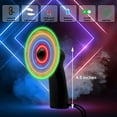 thumbnail image 2 of Fun Central V13 4 Inches Black LED Light up Fan, Handheld Personal LED Light up Fan, Portable LED Light up Fan, Light up Fan, Light up Fan with Changing Patterns, 2 of 4