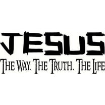 Jesus the Way the Truth the Life, Bible Verse Inspired Vinyl Wall Decal by Scripture Wall Art, 11"x22" Black,