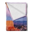 thumbnail image 2 of Landscape Soft Flannel Fleece Throw Blanket, Natural Monuments in Bryce Canyon National Park Touristy Plateau, Cozy Plush for Indoor and Outdoor Use, 70" x 90", Vermilion Violet Blue, by Ambesonne, 2 of 5